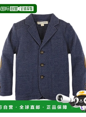 自营Hope & Henry Fleece Herringbone Blazer - blue 美国奥莱直