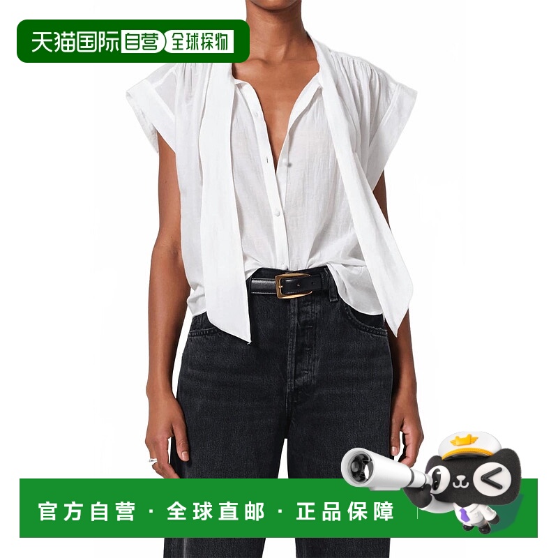 自营citizens of humanityPenny Blouse With Neck Tie In White
