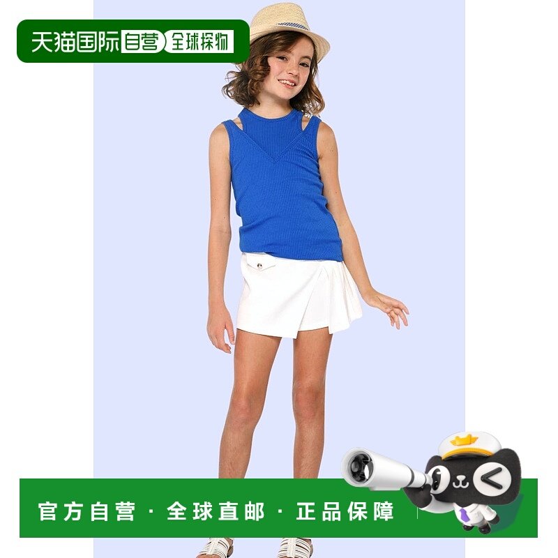 自营 hannah banana小女孩Tween Razorback衬衫背心-白色 美国奥