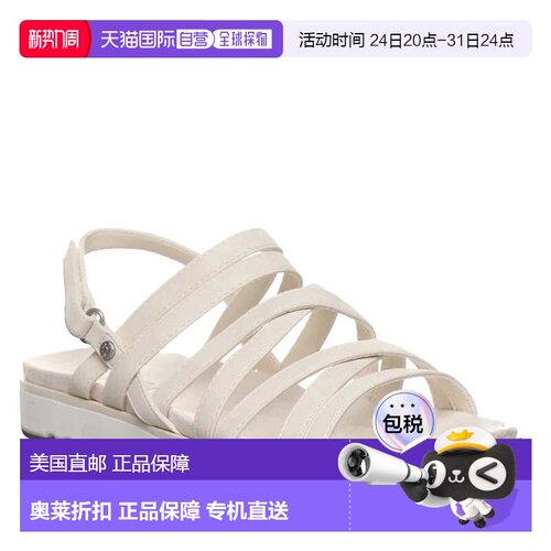 自营Women's Bearpaw Crete Sandals Bone Ivory Faux Leather St