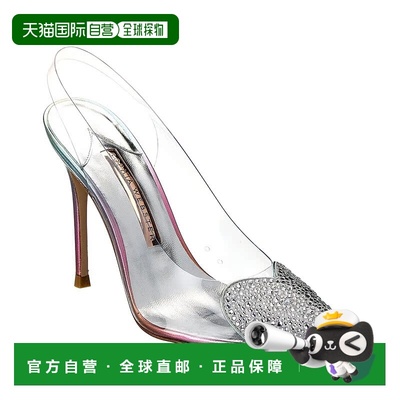 自营 Sophia Webster Amora 乙烯基&皮革露跟高跟鞋 - 银色 美国