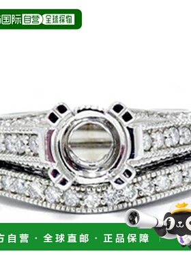 自营 pompeii31/2 克拉复古传家宝钻石戒指套装 14K 白金 - 14k