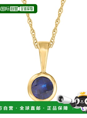 自营 Ross-Simons 14 克拉黄金蓝宝石吊坠项链。 16 英寸 - 20 英