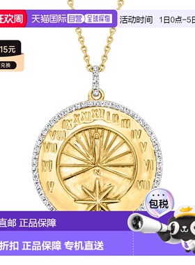 自营Ross-Simons Diamond Sundial Pendant Necklace in 18kt Gol