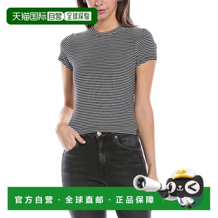 自营 rag & bone Luca Stripe Baby T-Shirt - black 美国奥莱直