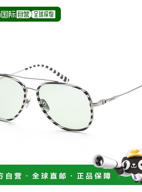 自营 calvin klein凯文克莱中性款57毫米黑色太阳镜-白色/黑色条