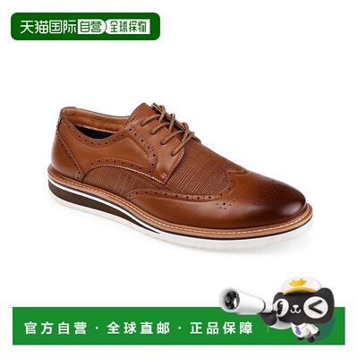 自营vance co.Warrick 男式仿皮办公牛津鞋 - 棕色 美国奥莱直发