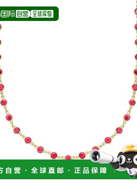 自营 ross-simonsRoss Simons镶嵌红宝石项链，18K金镀银，16英寸