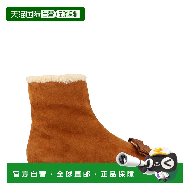 自营salvatore ferragamoLamo F Suede Ankle Booties - brown 美