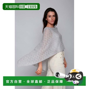 自营in2Cashmere Pointelle Poncho - light heather grey 美国奥