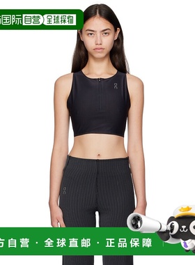 1h可退 香港直邮潮奢 On 女士 黑色 Race Crop 运动上装 1WF10190