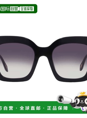 自营Just Cavalli Smoke Gradient Square Ladies Sunglasses SJC