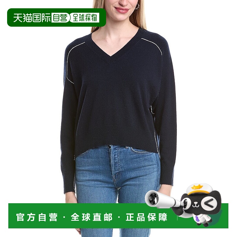 自营Autumn Cashmere Boxy Crew Back Yoke Cashmere Sweater - b