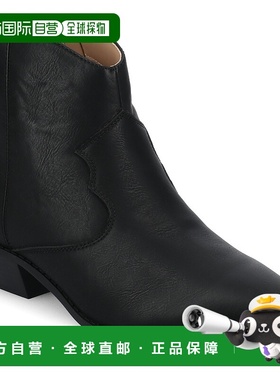 自营 journee collectionJournee女式Taliah中宽西踝靴-黑色 美国