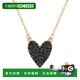 Suzy Levian 黑色方晶锆石金色纯银心形项链 自营 黑色 美国奥