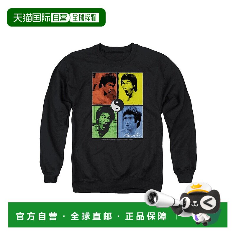 自营 gildan李小龙 拼色成人圆领运动衫 - 黑色 美国奥莱直发卫衣