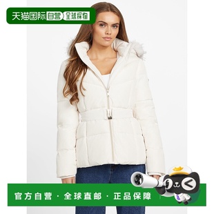 自营guessSally系带真羽绒服-乳白色 美国奥莱直发