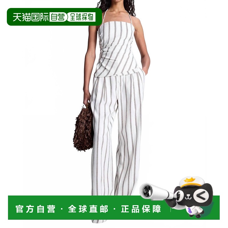 自营a.l.c.Charles Striped Pant In Cream Stripe - cream strip