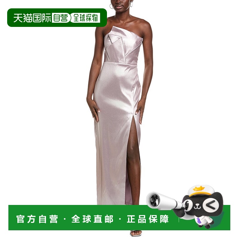 自营aidan mattoxAiden Mattox Coated Column Gown - pink 美国