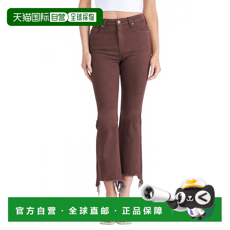 自营 hidden巧克力中的Happy High Rise露脐牛仔裤-巧克力 美国奥