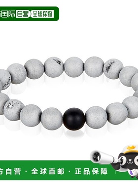 自营 Crucible 洛杉矶银 Druzy 玛瑙和黑色哑光玛瑙 10 毫米天然