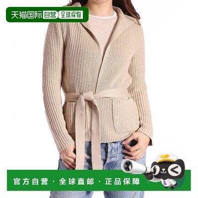 自营minnie roseShaker Cotton Blend Cardigan In Brown - brown