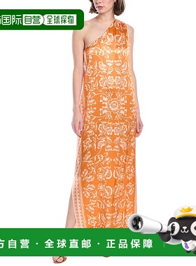 自营 Hermoza Guilia Midi连衣裙-橙色 美国奥莱直发新款