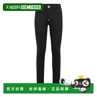 美国奥莱直发牛仔裤 纯黑色 plein牛仔打底裤 自营philipp