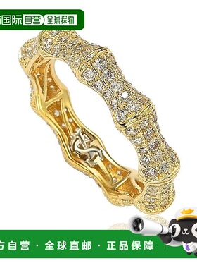 自营 Suzy Levian 金色纯银立方氧化锆竹带 - 黄色 - 白色 美国奥