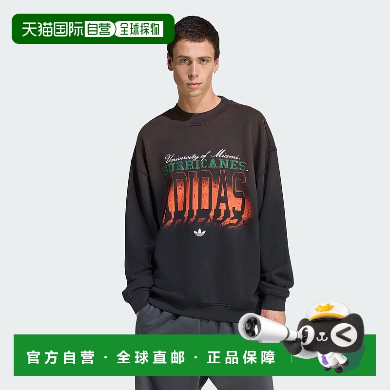 自营Men's adidas Miami Hurricanes Originals Crew Neck Sweats