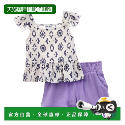 自营Splendid 2pc Linen-Blend Tank & Short Set - blue 美国奥