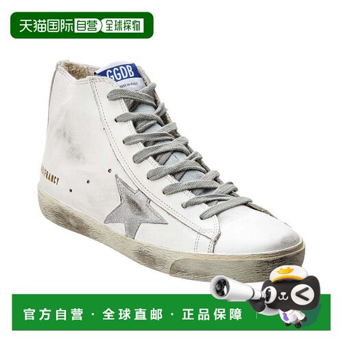 美国直邮自营Golden Goose Francy皮革高帮运动鞋-白色 美国奥莱