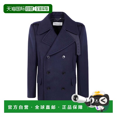 自营dries van noten黑色Rafaell双排扣Peacoat-黑色 美国奥莱直