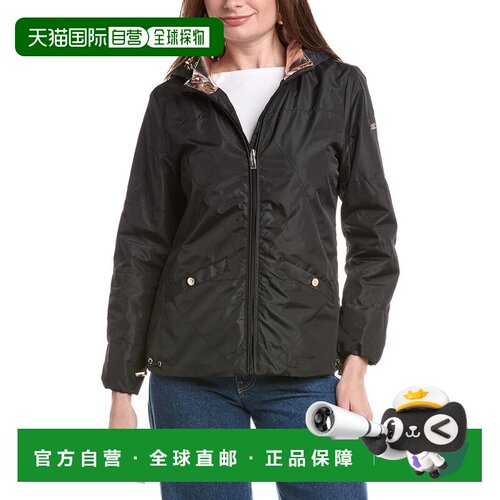 自营Nicole Miller实心风衣-黑色 美国奥莱直发