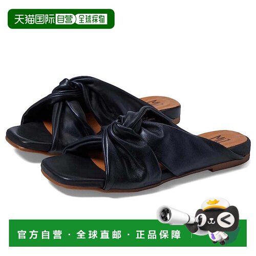 自营Miz Mooz Paparazzi凉鞋女士黑色皮革滑梯HTAT1768-黑色 美国