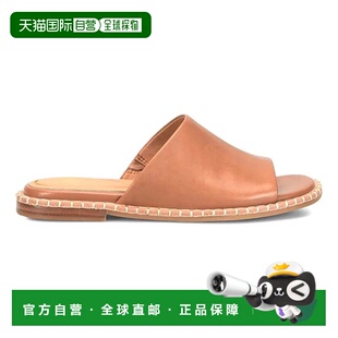 自营Sofft Noble Leather Sandals Open Tan Slip Slid Toe