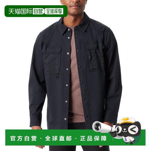 自营 Bass Outdoor Shacket男式黑色宽松前扣长袖MAC116-黑色 美