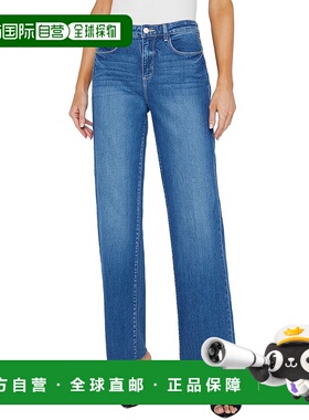 自营 L'AGENCE Tiana高腰阔腿牛仔裤-蓝色 美国奥莱直发直筒裤