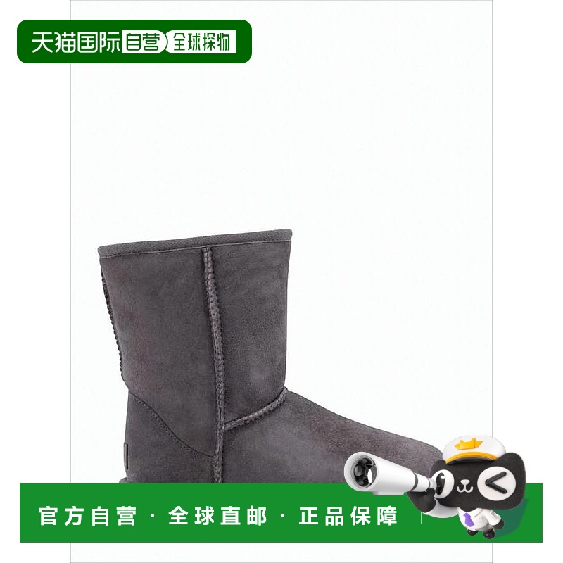 自营uggMid-Calf Suede Boots With Plush Lamb Lining - white