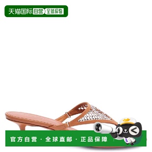 Crystal Cameron Leather Sandals lat 自营Amina nappa Muaddi