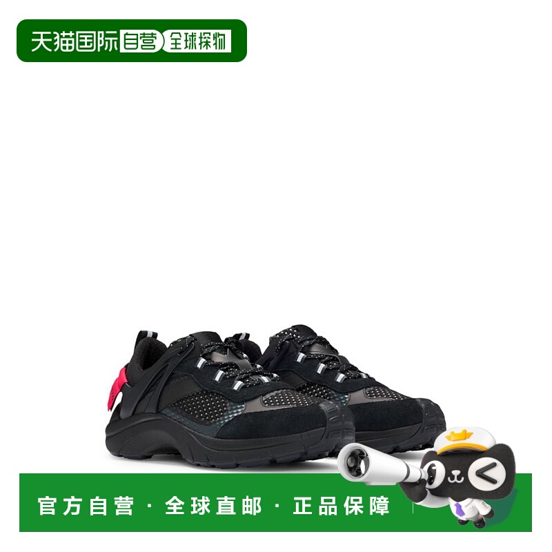 自营 hugo bossMixed-material trainers with decorative reflec