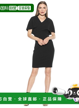 自营 alexia admorDevi V Neck Dress - black 美国奥莱直发