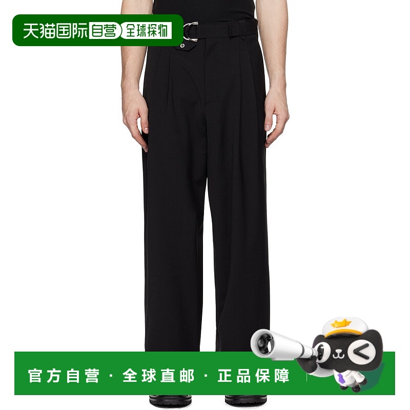 1h可退 香港直邮潮奢 CMMAWEAR 男士 黑色 Belted Two-Pleat 长裤