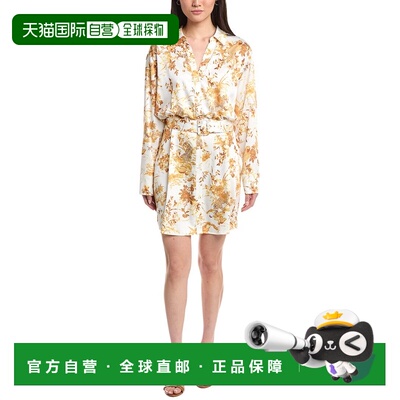 自营L'AGENCE TJI Demie Mini Shirtdress - yellow 美国奥莱直发