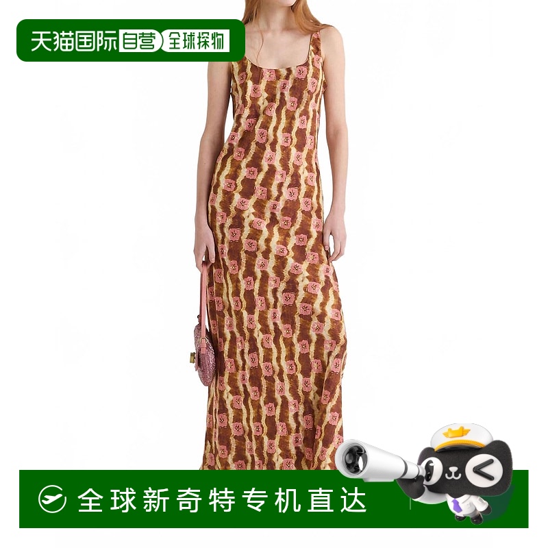 自营 maliparmi棕色/粉色印花连衣裙-棕色/粉色 【美国奥莱】直发
