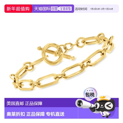 自营Ross-Simons Italian 18kt Gold Over Sterling Paper Clip L