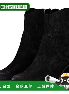 自营Steve Madden Cate Boots Croc Black Block Heel Ankle Boot