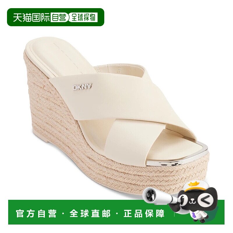 自营DKNY Maryn Espadrille Womens Bone Crossband Platform Wed