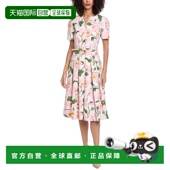 Lined Renta 自营Oscar Painted Neck Silk Split Poppies