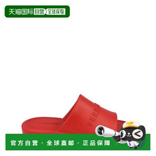 自营salvatore ferragamoGiuneva Logo Embossed Slides - red 美